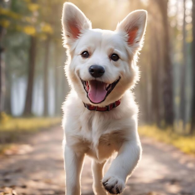 Isolated happy smiling dog white background portrait 4