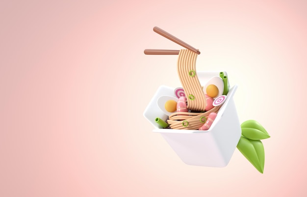 Isolated Japanese Food 3D Illustration