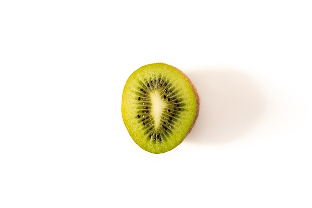 Isolated kiwi sliced pieces of kiwi on a white background top view