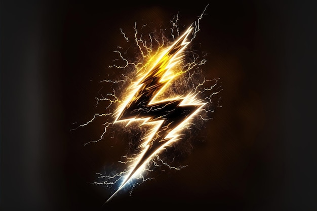 Isolated lightning bolt on dark background for compositing