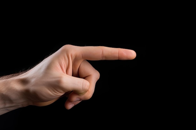 Isolated male hand touching or pointing to something