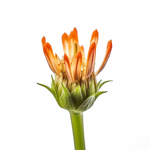 Isolated Mini Stalk Orange Flower