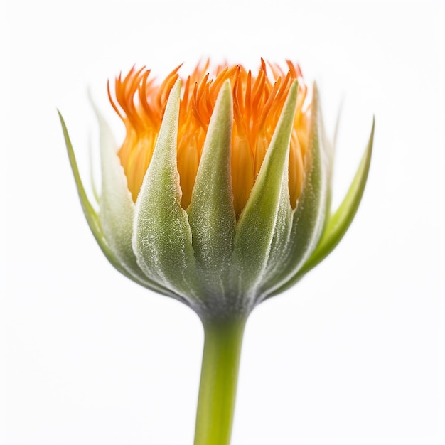 Isolated Mini Stalk Orange Flower