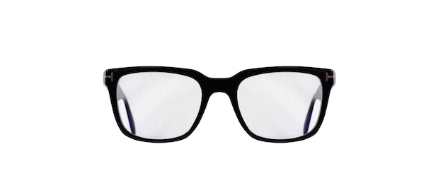 Isolated modern black eyeglasses to fix eyesight