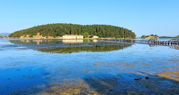 Isolated Monastery of Saint Mary on Zvernec island (Narta Lagoon, Vlore, Albania).