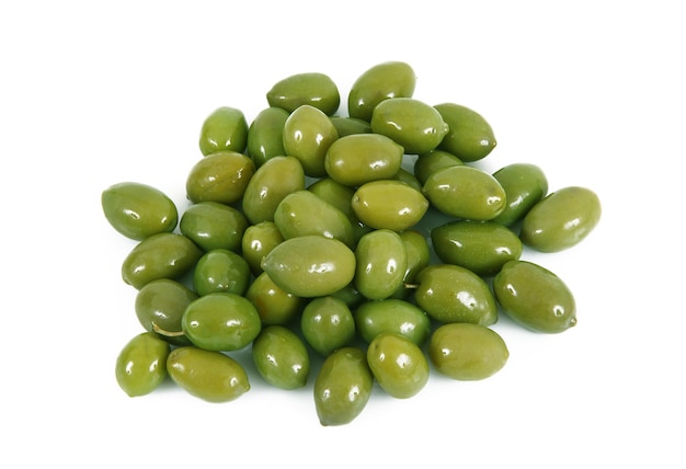 Isolated olives in white background