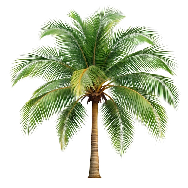 Isolated Palm Tree with Lush Green Foliage