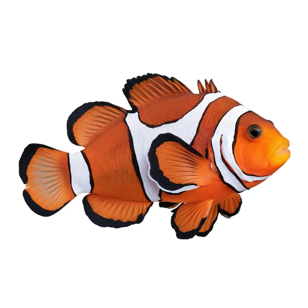 Isolated photo of a colorful clownfish on a white background