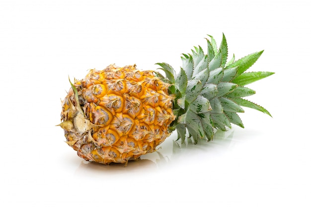 Isolated of pineapple fruit sliced on white background