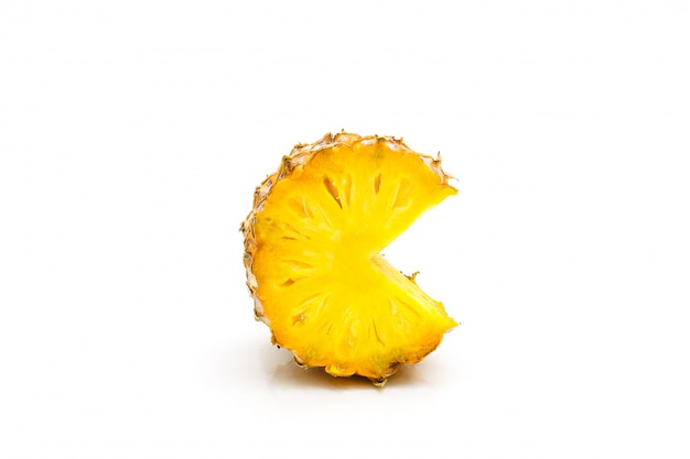 Isolated of pineapple fruit sliced on white background