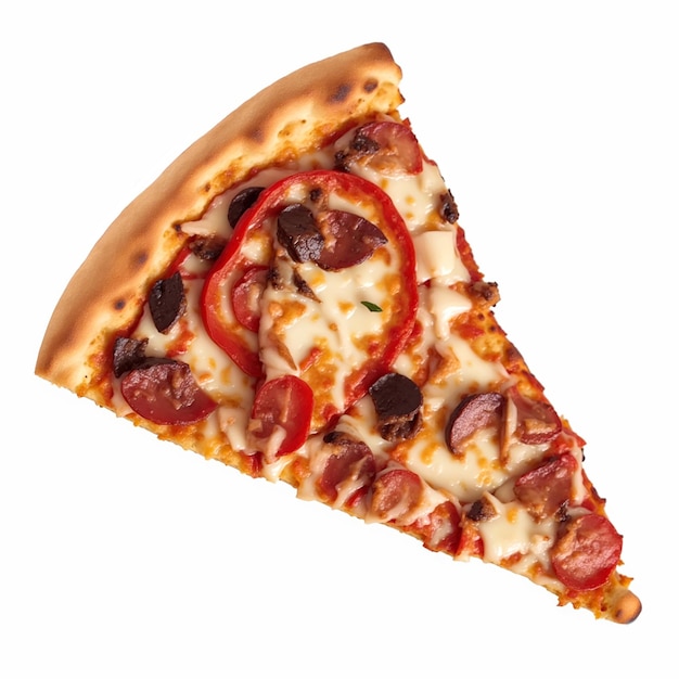 isolated pizza slice on white background