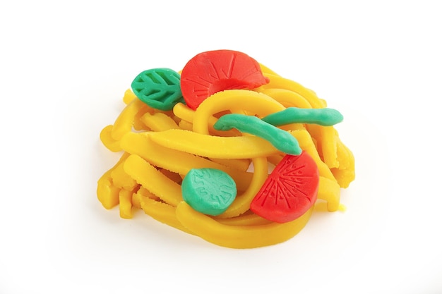 Isolated plasticine pasta