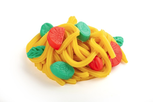 Isolated plasticine pasta