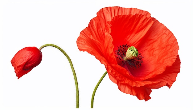 Isolated Poppy Flower Profile