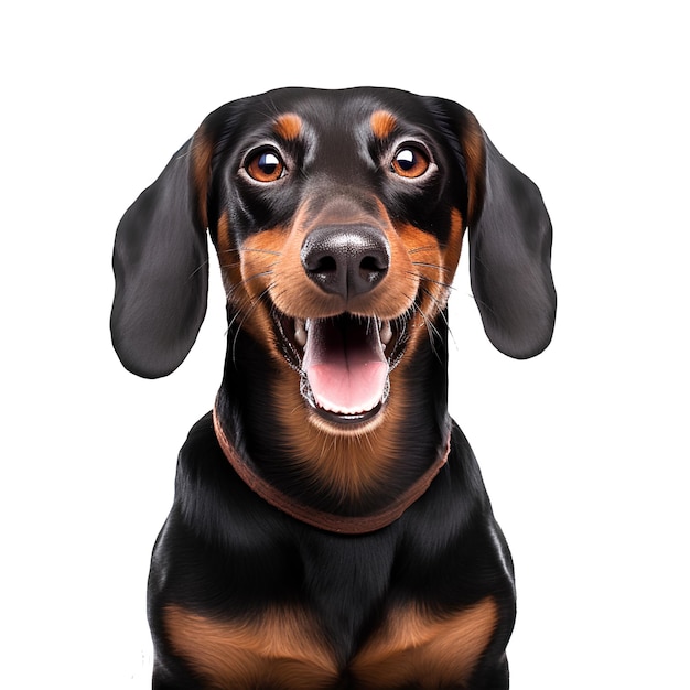 Isolated portrait of a happy dachshund Generative AI