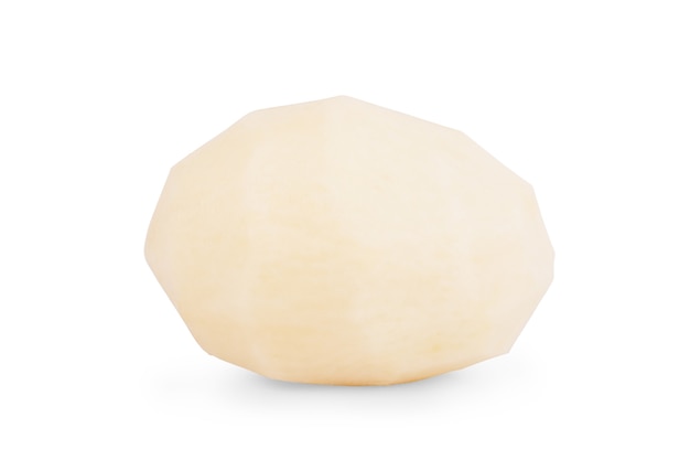 Isolated potatoes. Cut raw potato vegetables isolated on white background with clipping path