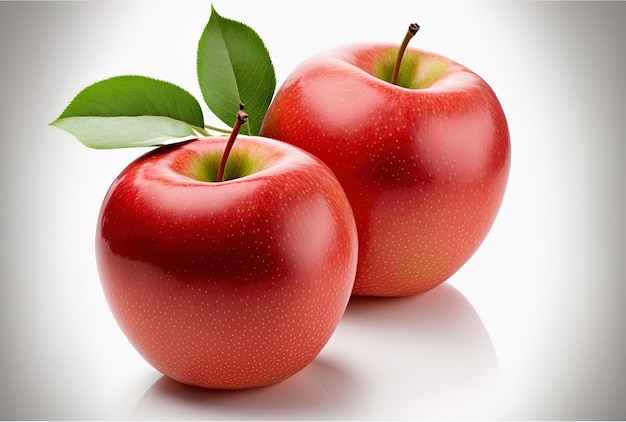 Isolated red apples on a white backdrop