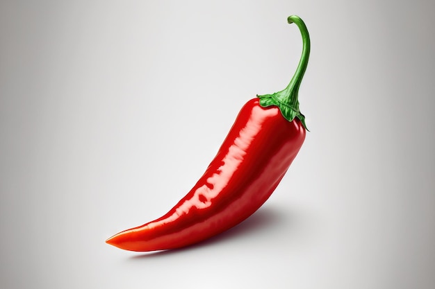 Isolated red chili pepper on a white backdrop