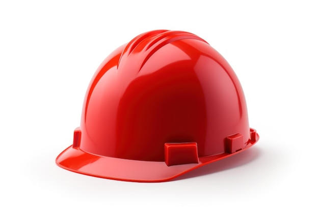 Isolated red hardhat with clipping path for customization