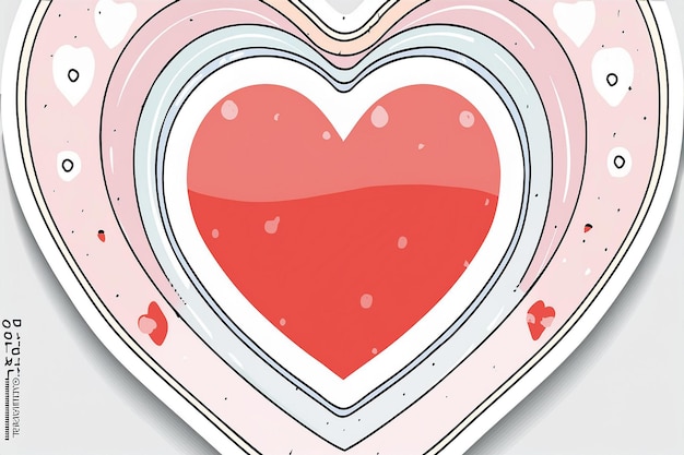 Photo isolated red heartshaped sticker