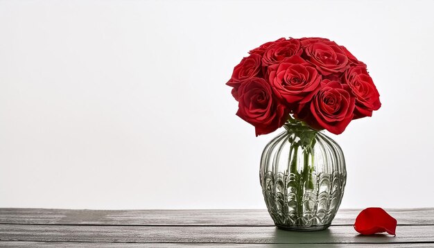 Isolated Red Rose on White Background