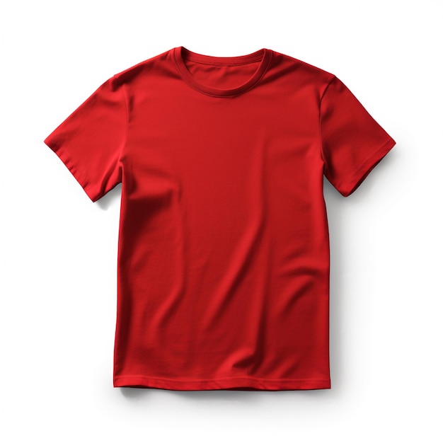 Isolated red tshirt front view without background