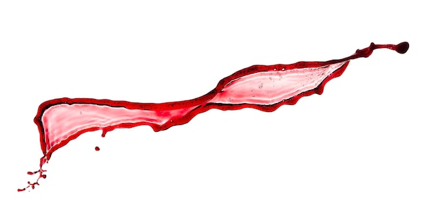 Isolated red wine splash on white background