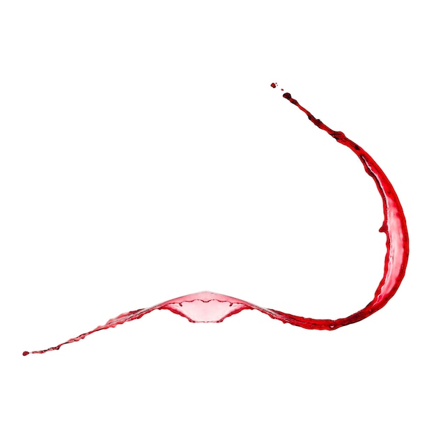 Isolated red wine splash on white background