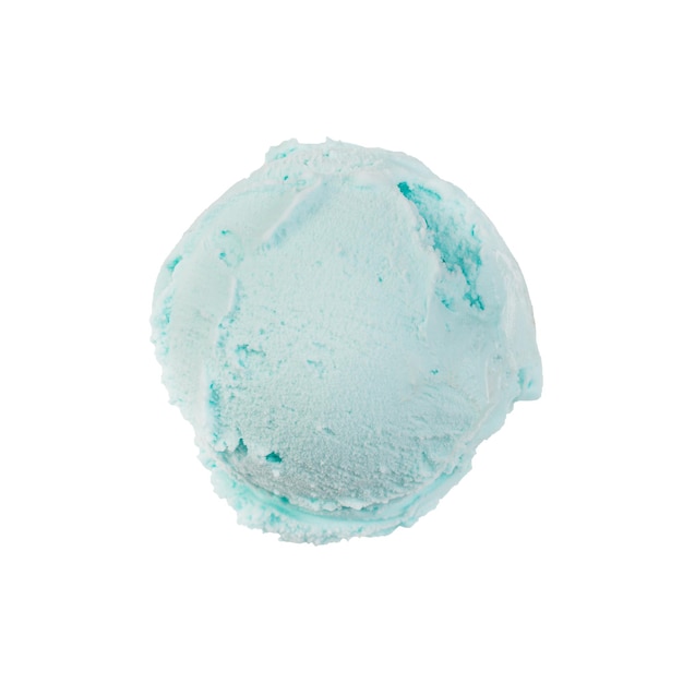 Isolated scoop of turquoise ice cream isolated