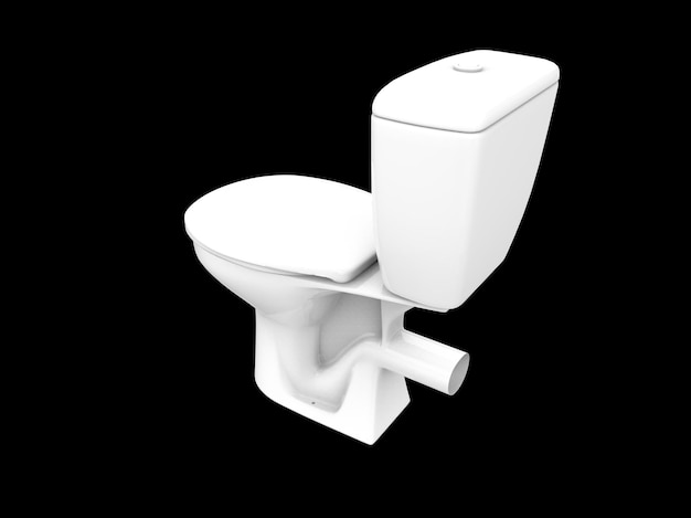 Isolated seat lavatory closet toilet bathroom wc porcelain 3d illustration