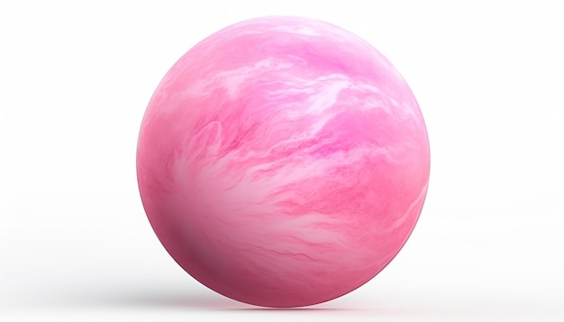 Isolated Side View Pink Planet