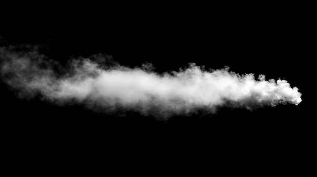 Isolated smoke plume on black background