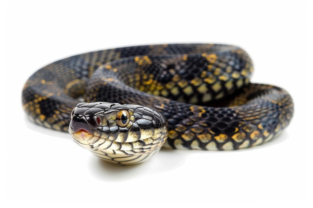 Isolated snake with markings on white background