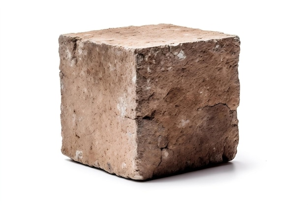 Isolated Stone Block on Transparent Background AI