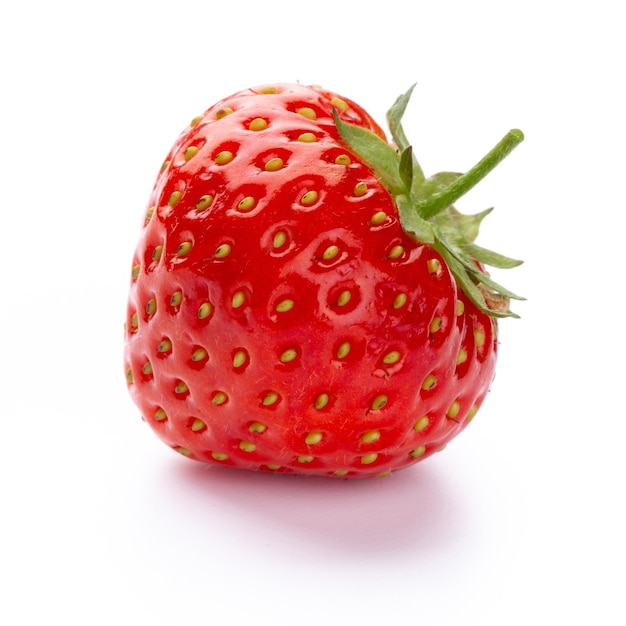 Isolated strawberry Single strawberry fruit isolated on white background with clipping path  Image