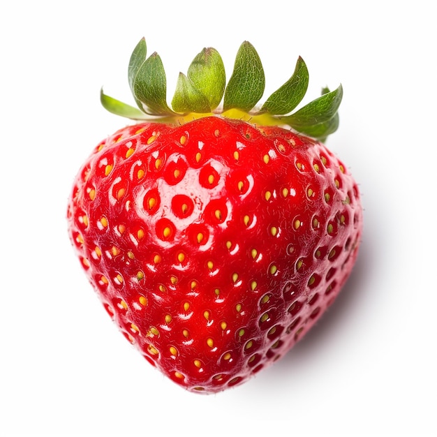 Isolated Strawberry Top View