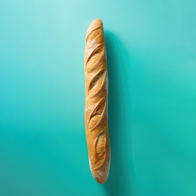 Isolated Studio Photo of Italian Bread on Flat Color Background