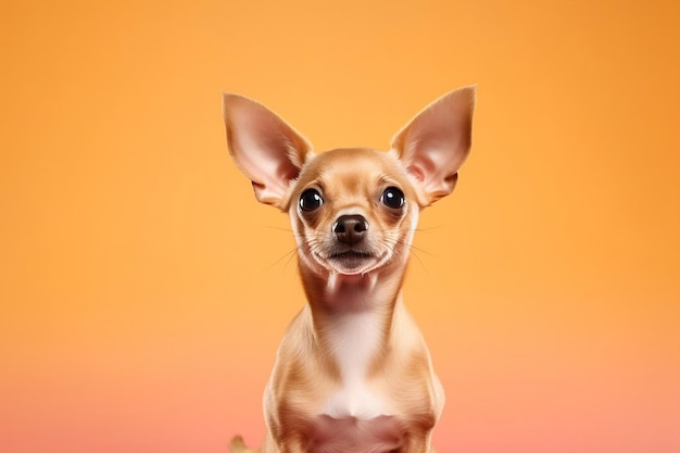 Isolated Studio Shot Adorable Dog on White Background Generative Ai