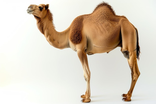 Isolated Studio Shot of Dromedary Camel with Intense Eye Contact