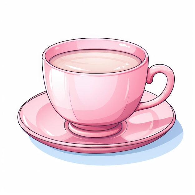 Isolated Teacup and Saucer on White Background AI Generated