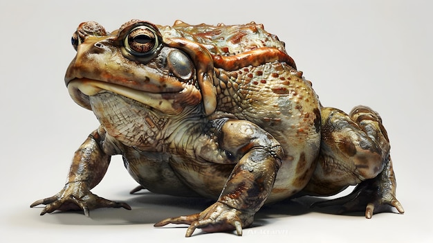 Isolated Toad on Plain White Background