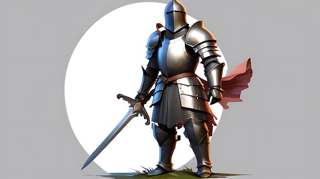 Isolated transparent background medieval knight armor