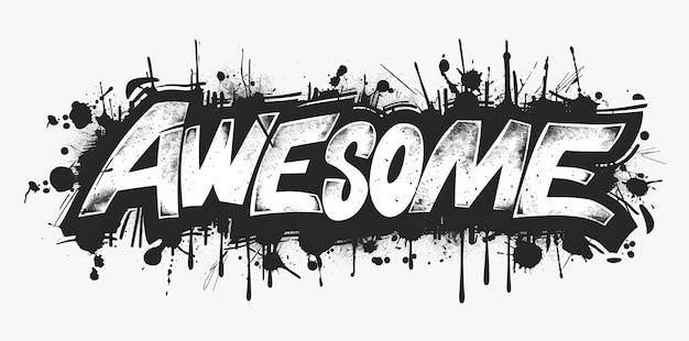 Photo isolated on transparent background the word 39awesome39 is written in graffitistyle lettering with spray paint effect