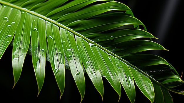 Isolated Tropical Palm Tree Leaf