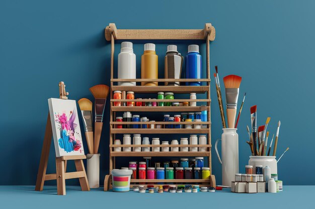 Photo isolated view of art supply store