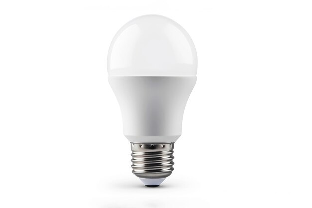 Isolated view of a single white bulb representing the idea of energy conservation and the innovative use of technology