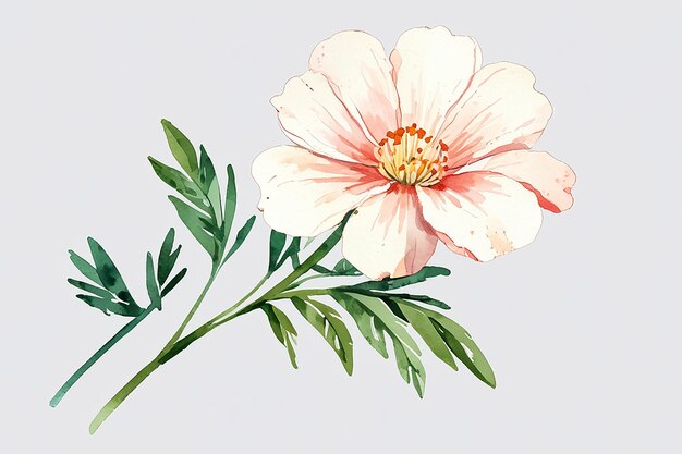 Isolated watercolour illustration of a flower on transparent background