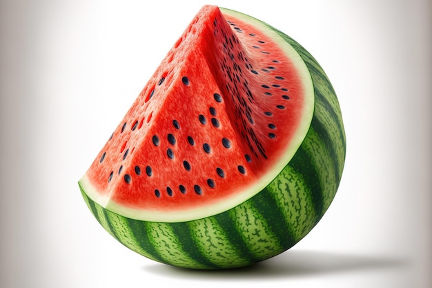 Isolated watermelon on a white backdrop