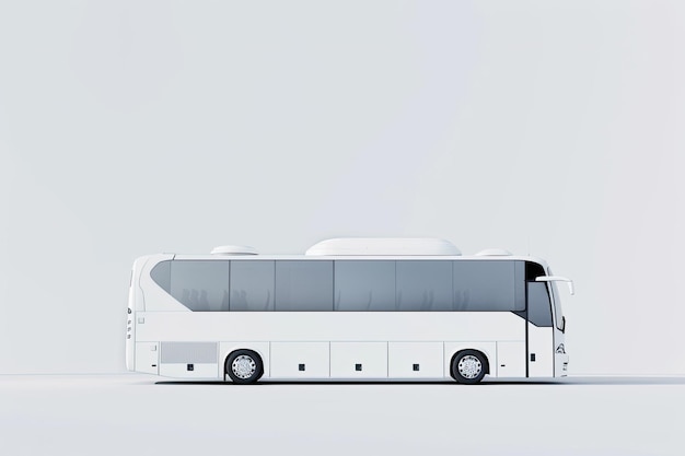 Photo isolated on a white background a big white tour bus