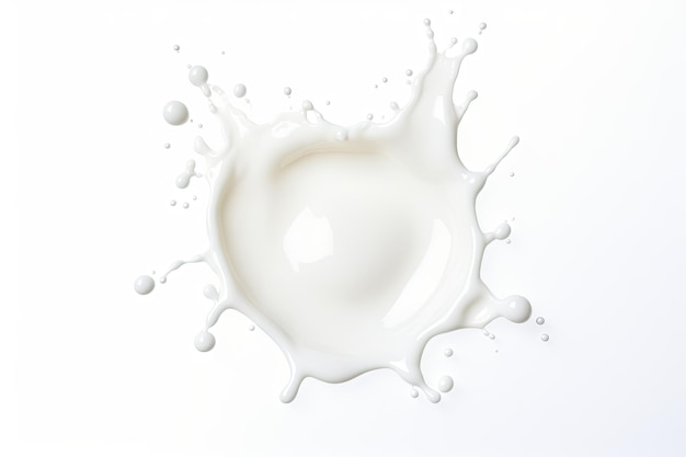 isolated white background fresh milk drop